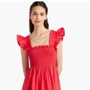 Hill House Ellie Dress - Raspberry Red Ruffled Smocked Sundress